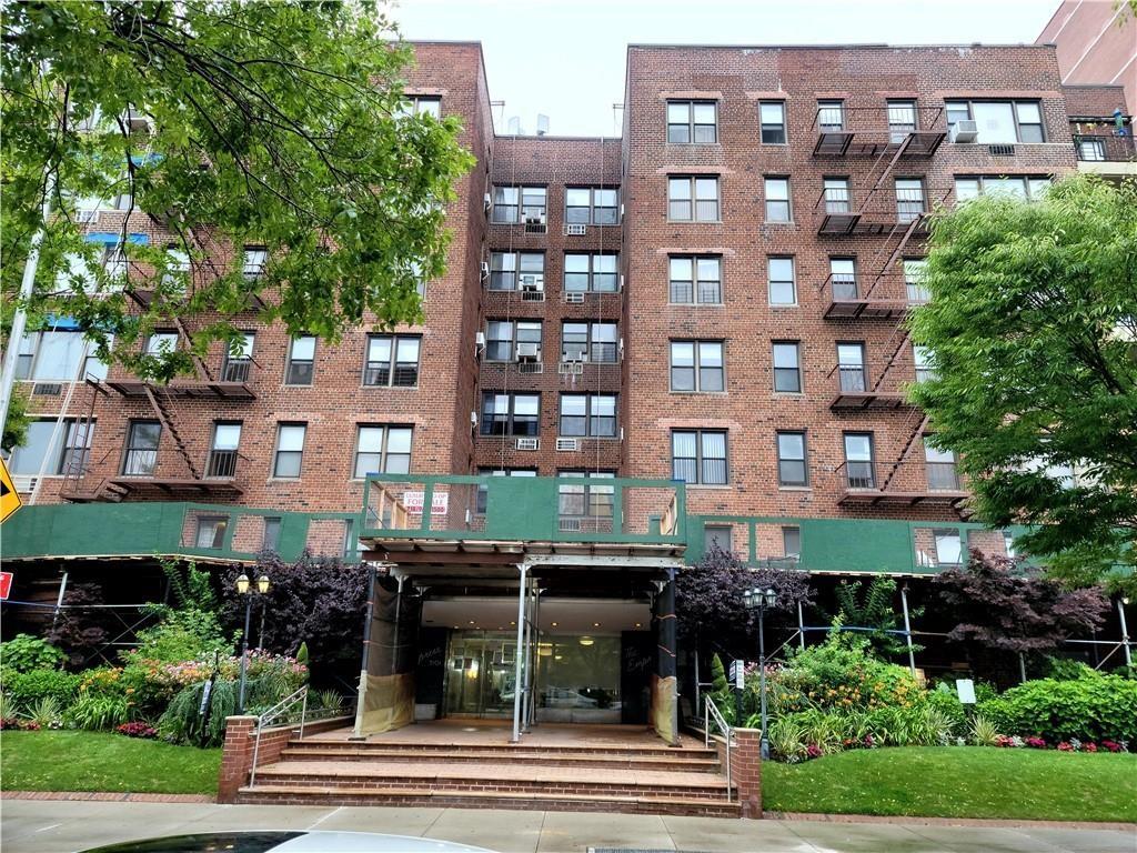 a front view of a building