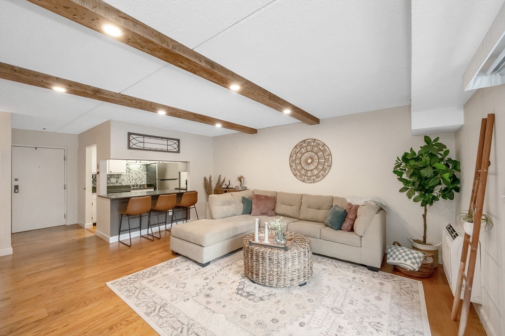159 Main Street, Unit 15B Stoneham, MA 02176 - Photo 8 of 25 a living room with furniture a fireplace and a potted plant