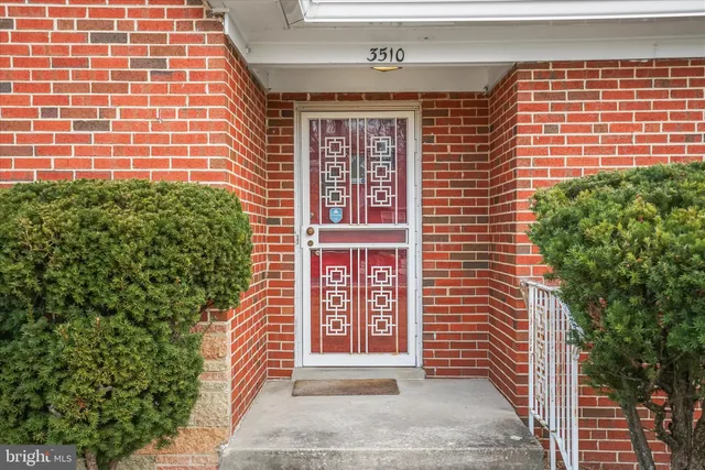 a front view of a building