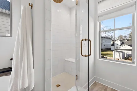 a bathroom with a shower