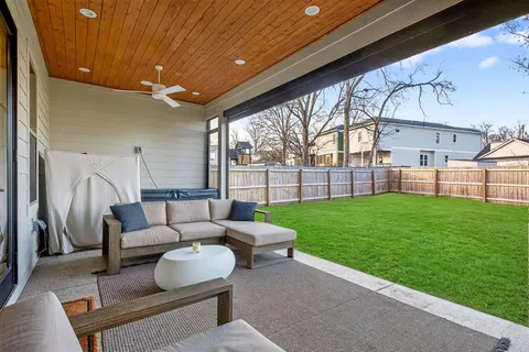 a outdoor living space with furniture and garden view