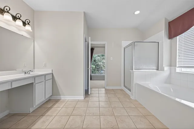 a bathroom with a sink a mirror and a bathtub