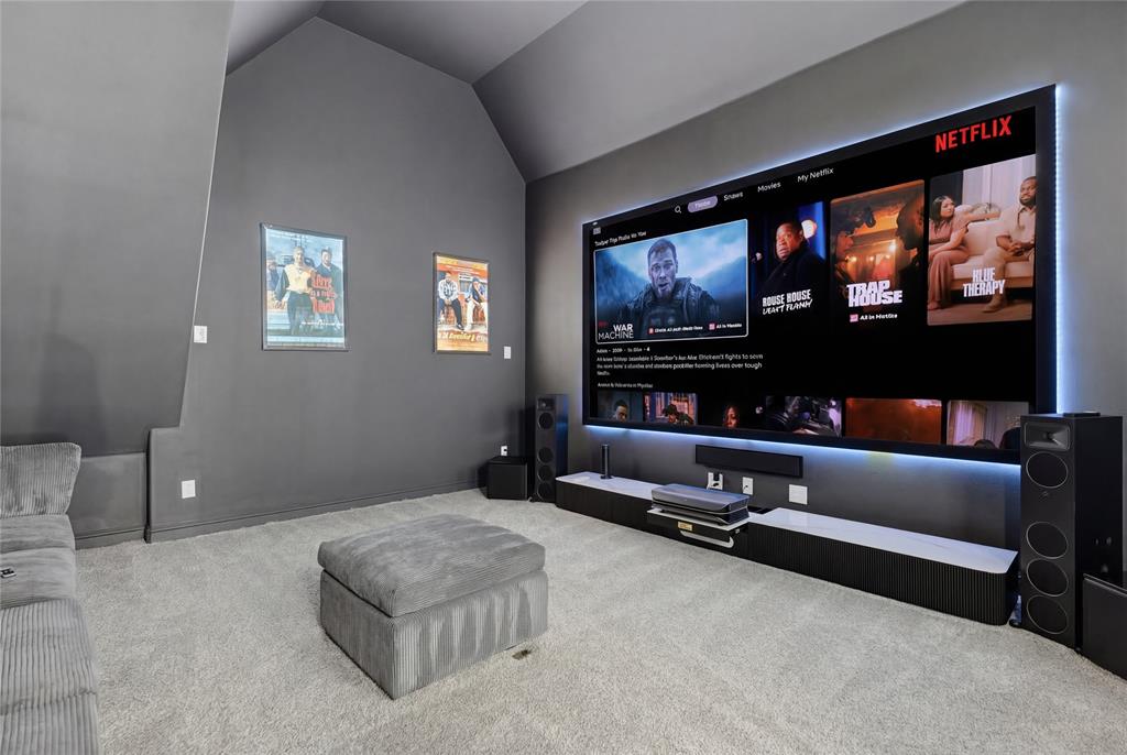 7548 Ridge Lane Grand Prairie, TX 75054 - Photo 26 of 35 Home theater featuring carpet floors