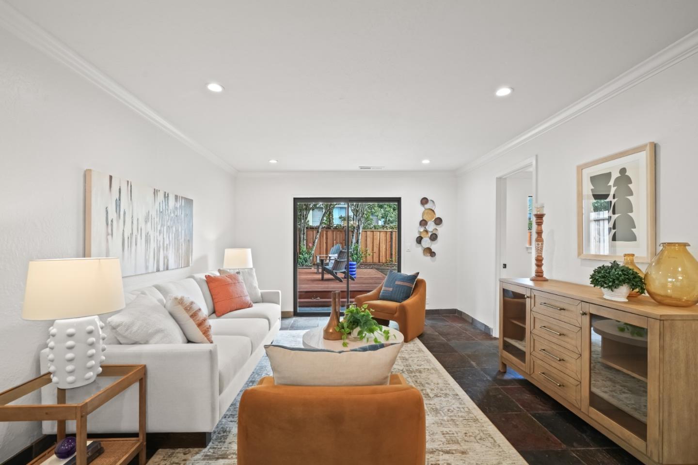 148 Myrtle Street Santa Cruz, CA 95060 - Photo 14 of 45 a living room with furniture fireplace and large windows