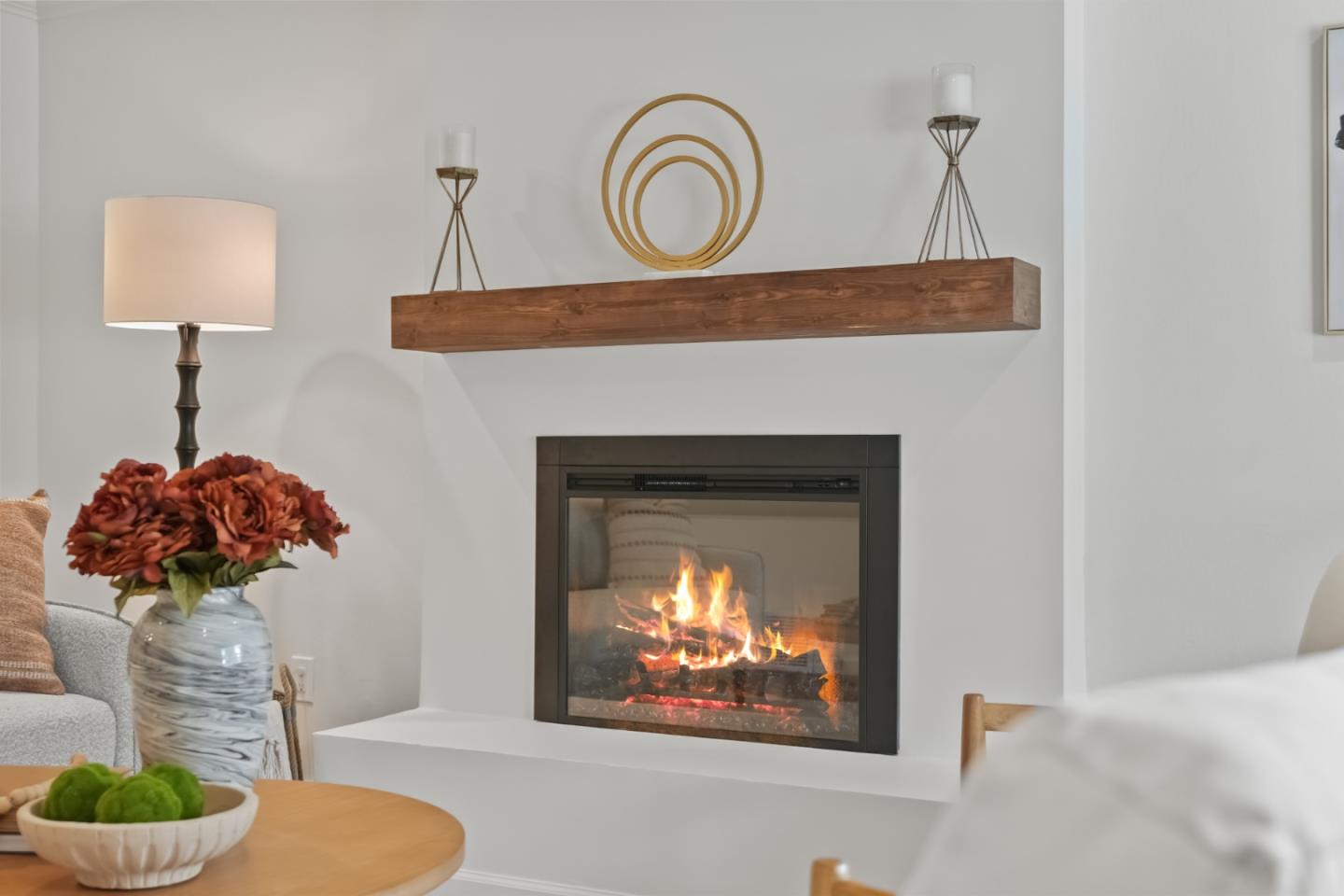 148 Myrtle Street Santa Cruz, CA 95060 - Photo 5 of 45 a living room with furniture and a fireplace