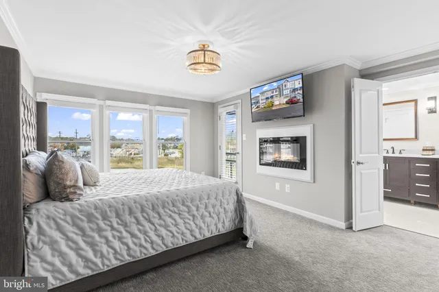 a view of an empty room with a glass door