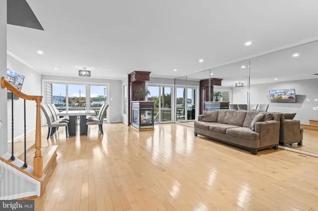 a view of a terrace with furniture and a table