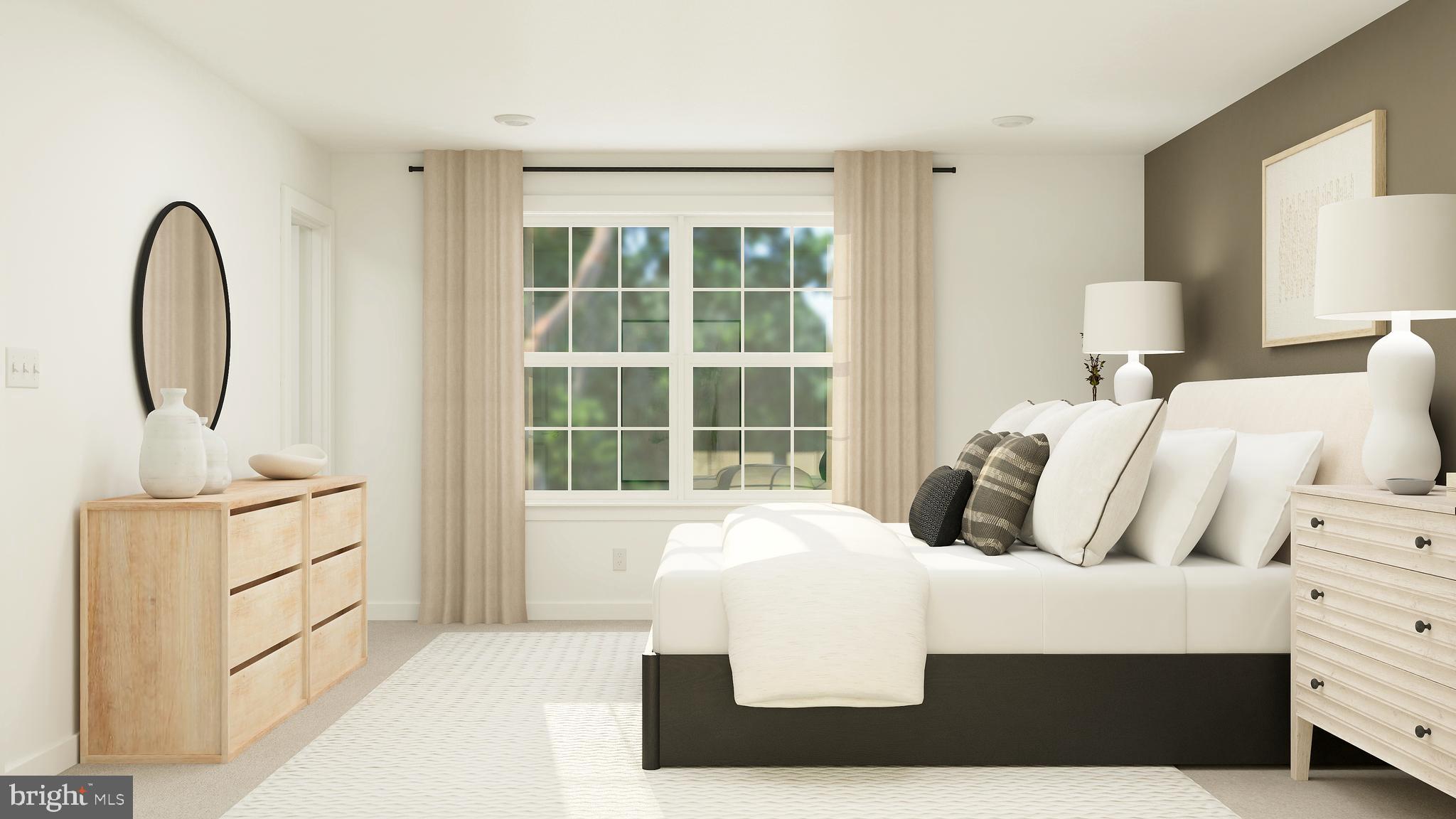 5 Old School House Road Sicklerville, NJ 08081 - Photo 8 of 23 a bedroom with a bed a mirror and a large window