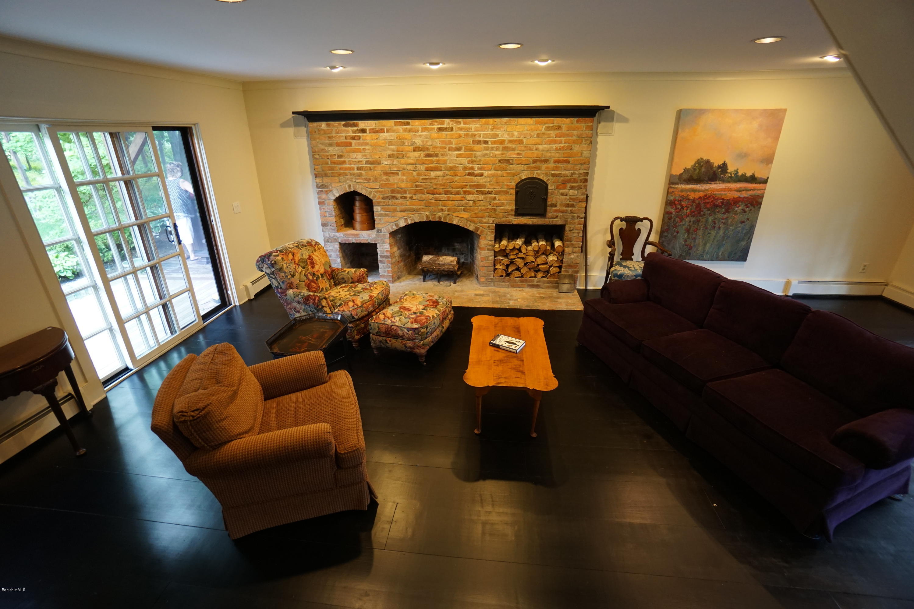 408 Summit Road Richmond, MA 01254 - Photo 21 of 36 a living room with fireplace furniture and a large window