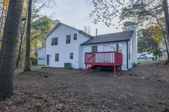 a view of backyard of house