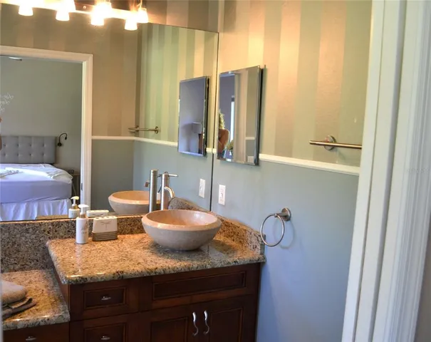 a bathroom with a window