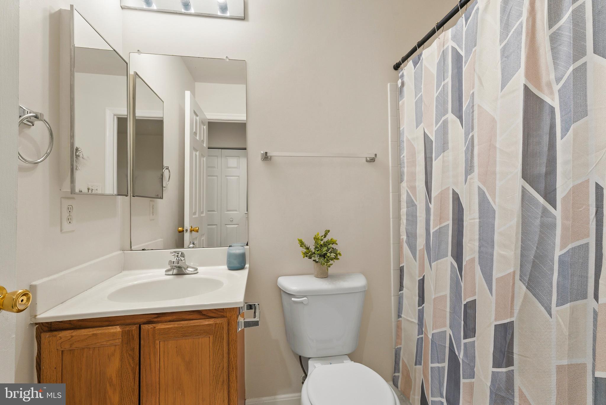 1709 Woodruff Way Frederick, MD 21701 - Photo 11 of 42 a bathroom with a sink a toilet and shower curtain