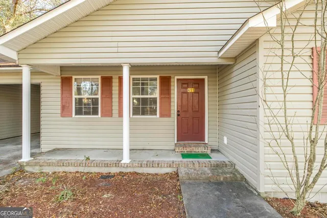 a front view of a house