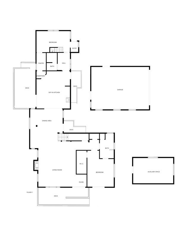 2146 Cowper Street Cambria, CA 93428 - Photo 45 of 46 Floor Plan Level 1, including Garage and Auxillary Space that could be a gym, studio, detached office, etc.