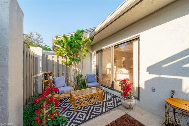 a outdoor living space with patio furniture