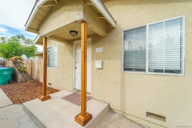 a front view of a house with shower