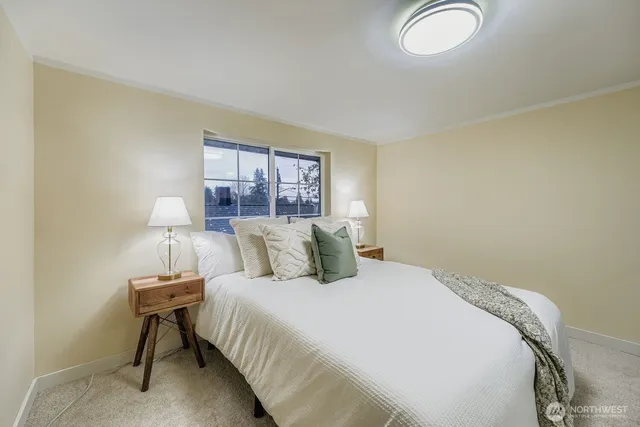 an entryway in a room with a fireplace