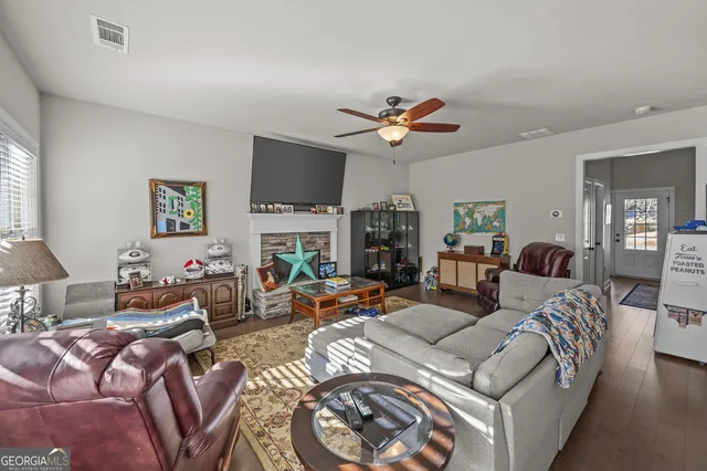 a view of balcony with furniture