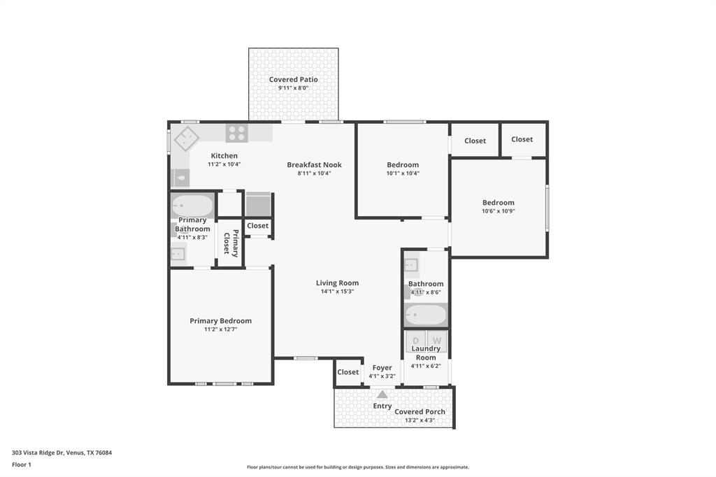 303 Vista Ridge Drive Venus, TX 76084 - Photo 24 of 25 a picture of a floor plan