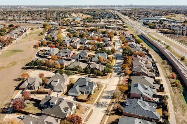 an aerial view of a city