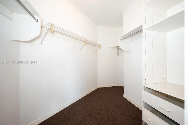 a view of small space with racks on the wall