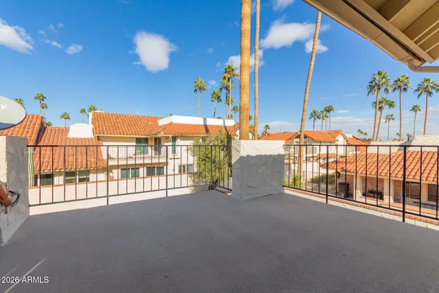 a view of balcony with city view