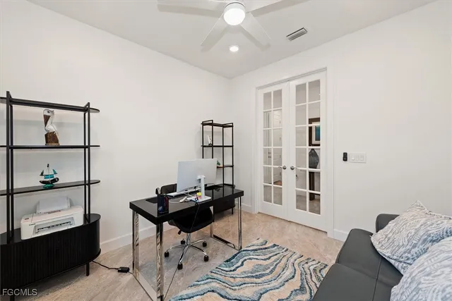 a living room with furniture