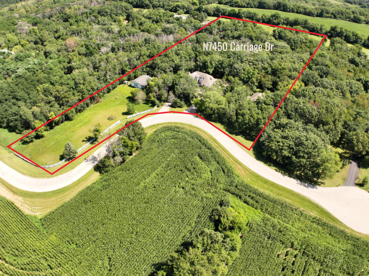 N7450 Carriage Drive Troy, WI 53121 - Photo 2 of 46 Arial Property Lines