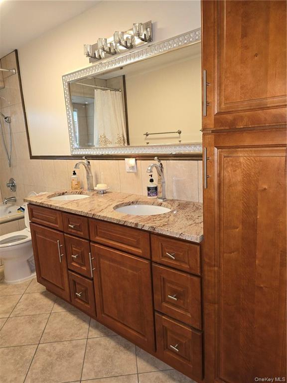 2115 State Rte 55, Unit 1 LaGrangeville, NY 12540 - Photo 16 of 23 a bathroom with a granite countertop sink and a mirror