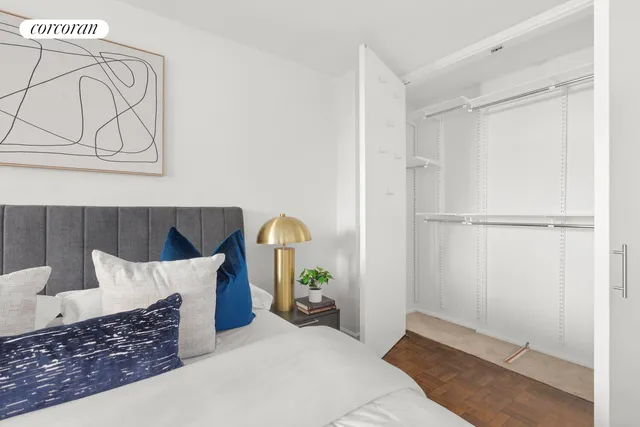 a bed room with a bed and a couch