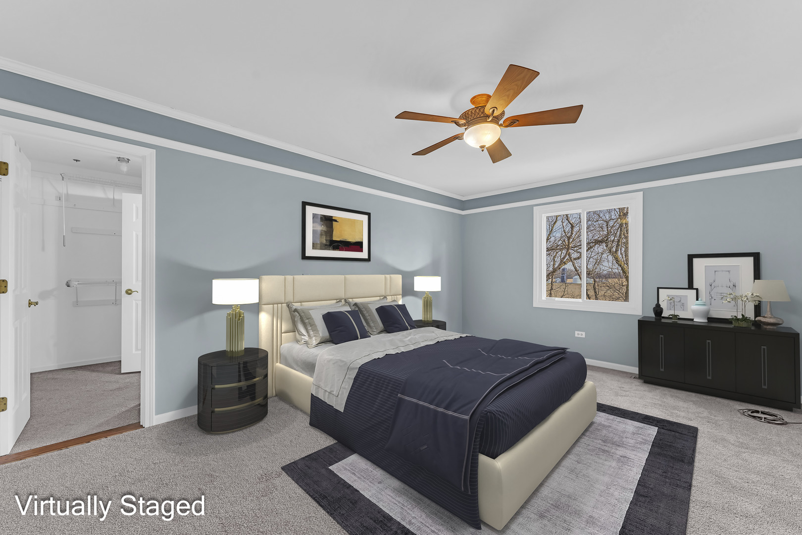 6063 Morningside Court Gurnee, IL 60031 - Photo 19 of 58 a bedroom with a bed and a chandelier