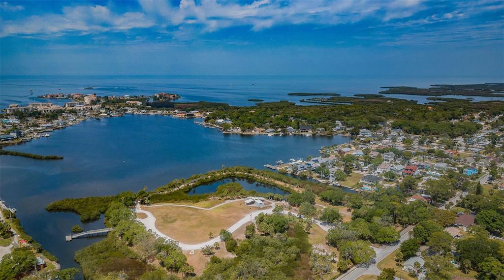 5433 Bluepoint Drive Port Richey, FL 34668 - Photo 32 of 50 an aerial view of ocean with residential houses with outdoor space