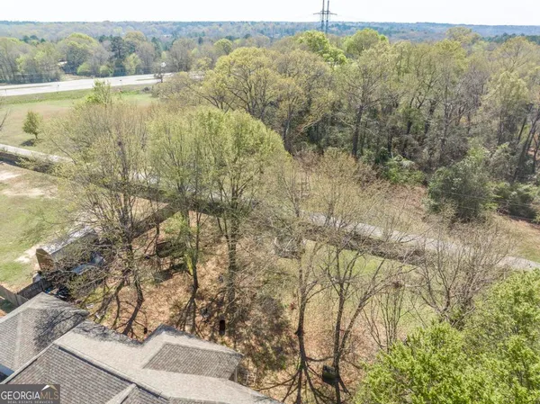 a view of a forest with a lake view