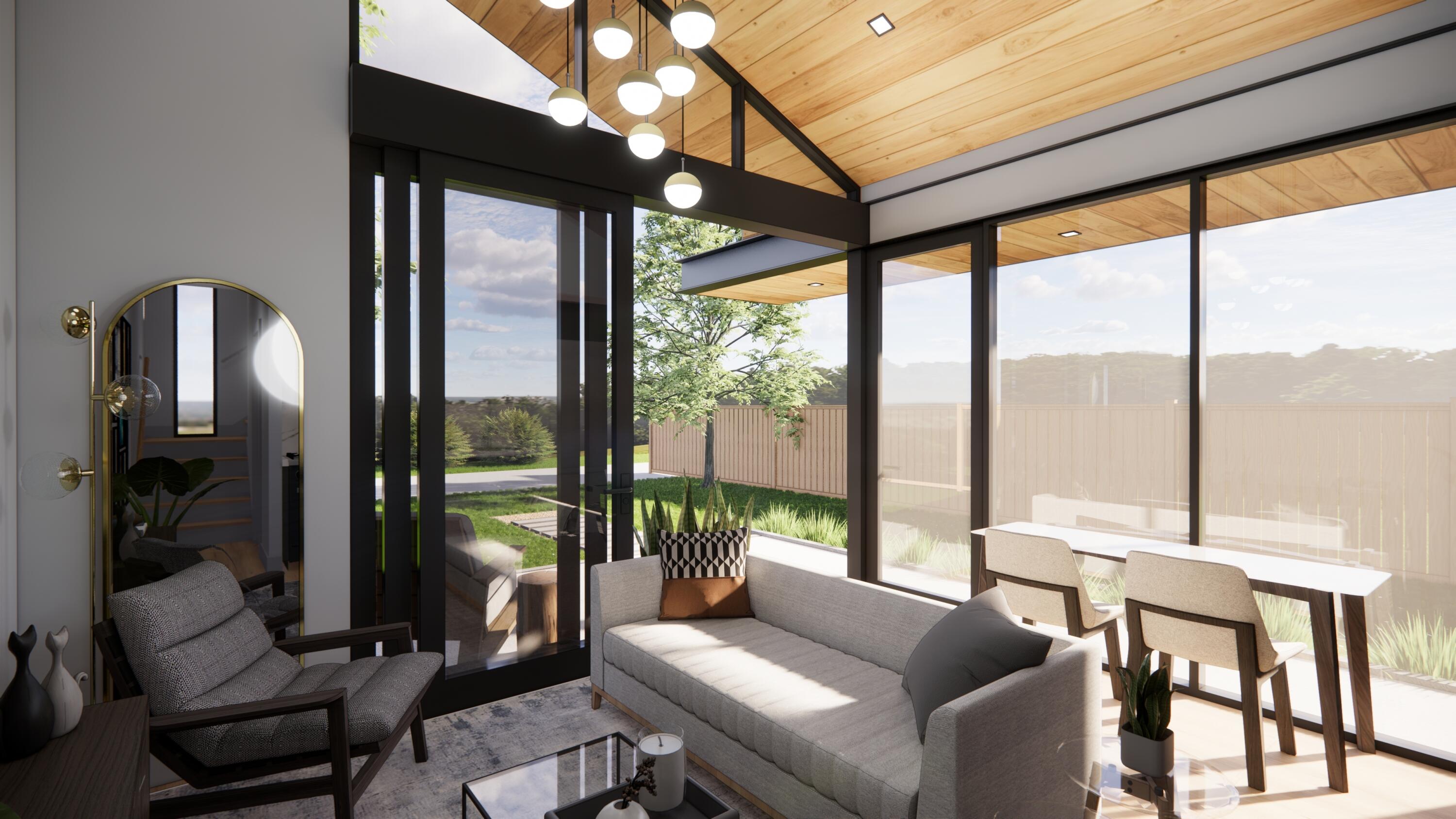 3525 Garner Road, Unit 3 Chattanooga, TN 37406 - Photo 3 of 16 4. Living Room with Sliding Doors Open