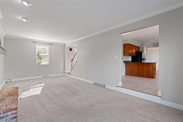 a view of a livingroom with a fireplace