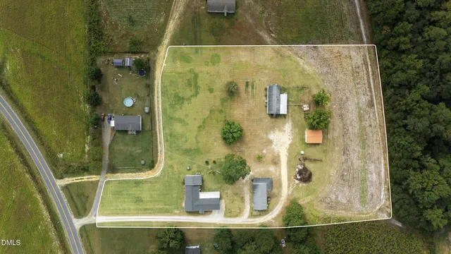 a view of a lake from a yard