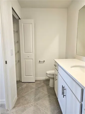 an empty room with cabinet