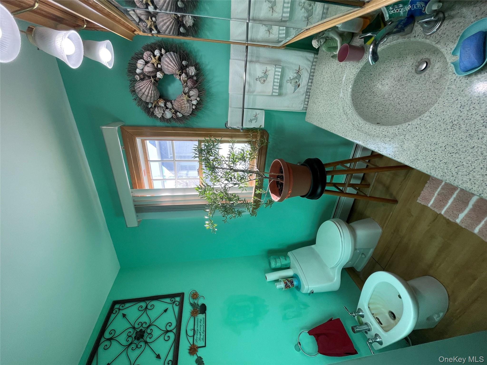 104 Ostend Road Island Park, NY 11558 - Photo 14 of 42 a bathroom with a sink mirror and toilet