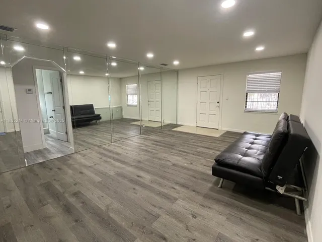 a living room with furniture