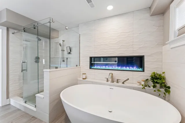 a bathroom with a sink and a shower