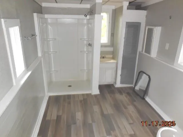 a bathroom with a shower