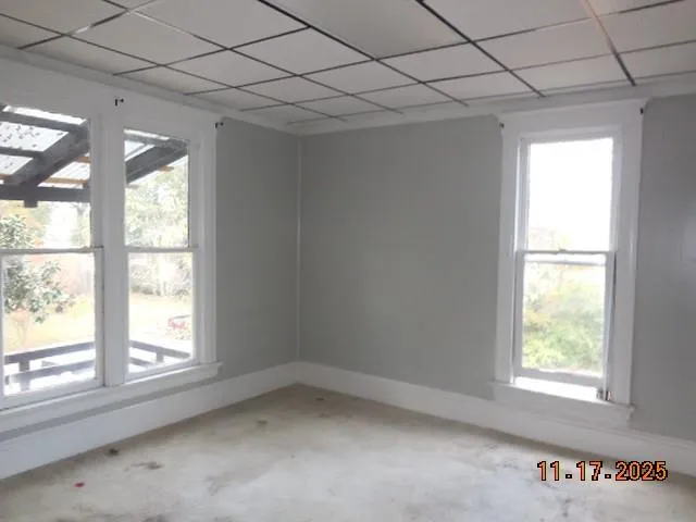 an empty room with a window