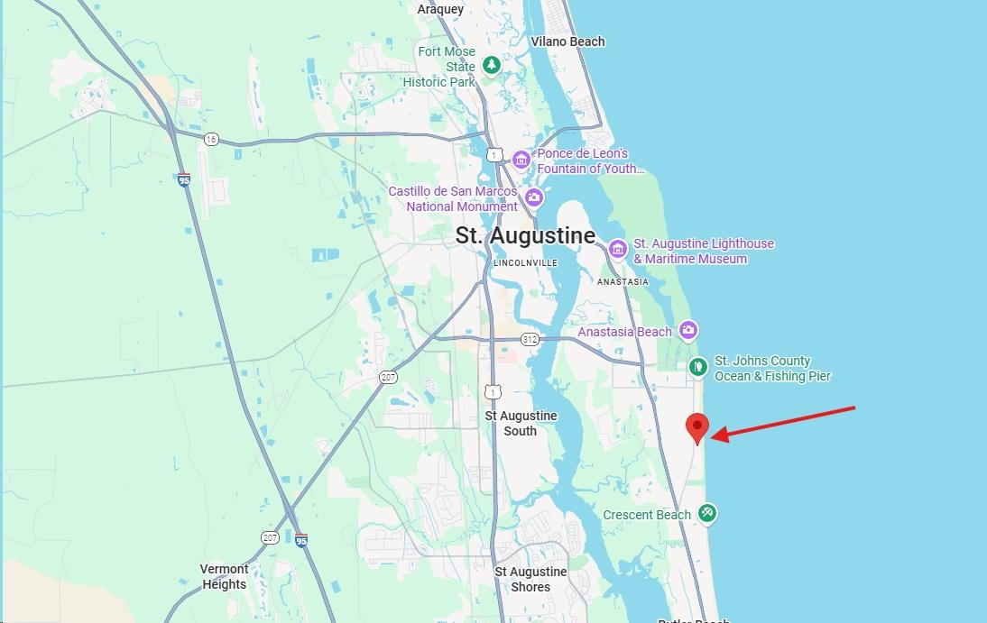 7 E Street, Unit A St. Augustine, FL 32080 - Photo 12 of 12 Map of property with streets / nearby areas
