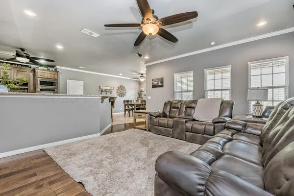 a living room with furniture