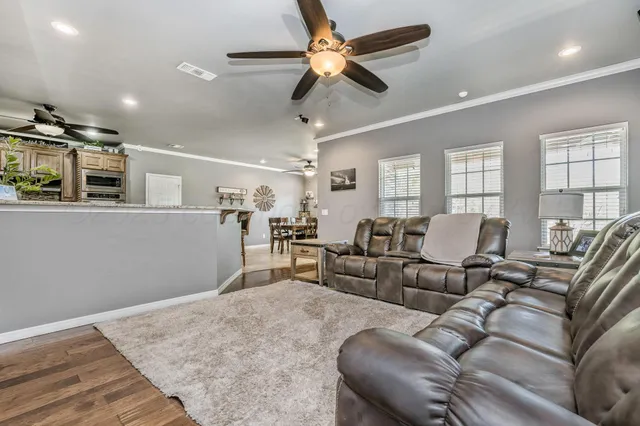 a living room with furniture