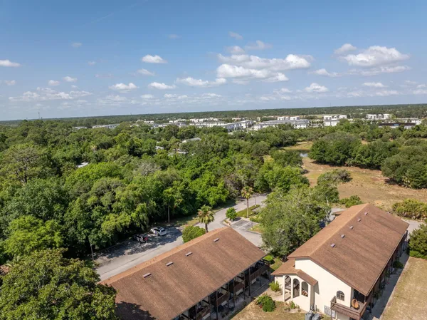 a view of a lake with a houses