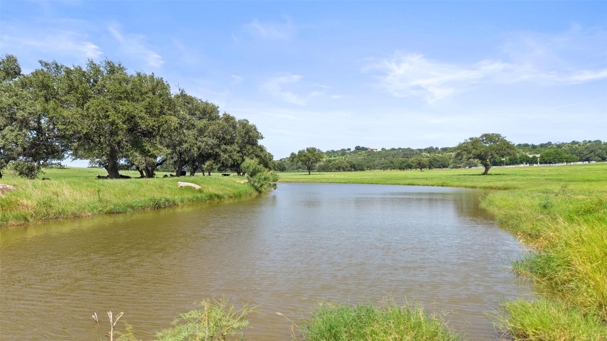 4529 Ranch Road 3347 Round Mountain, TX 78663 - Photo 27 of 36 a view of a lake with a yard