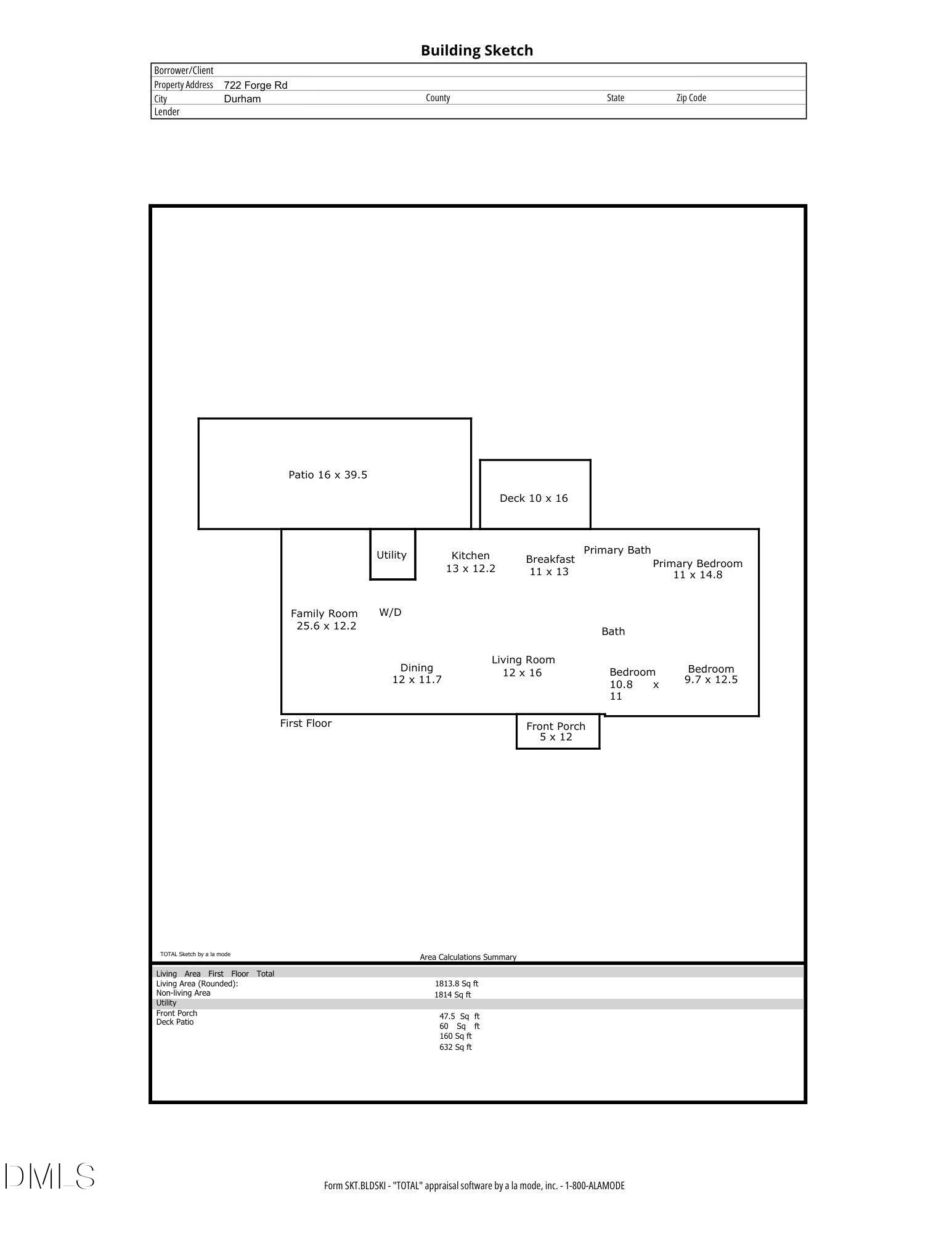 722 Forge Road Durham, NC 27713 - Photo 25 of 25 Floorplan 722 Forge Rd