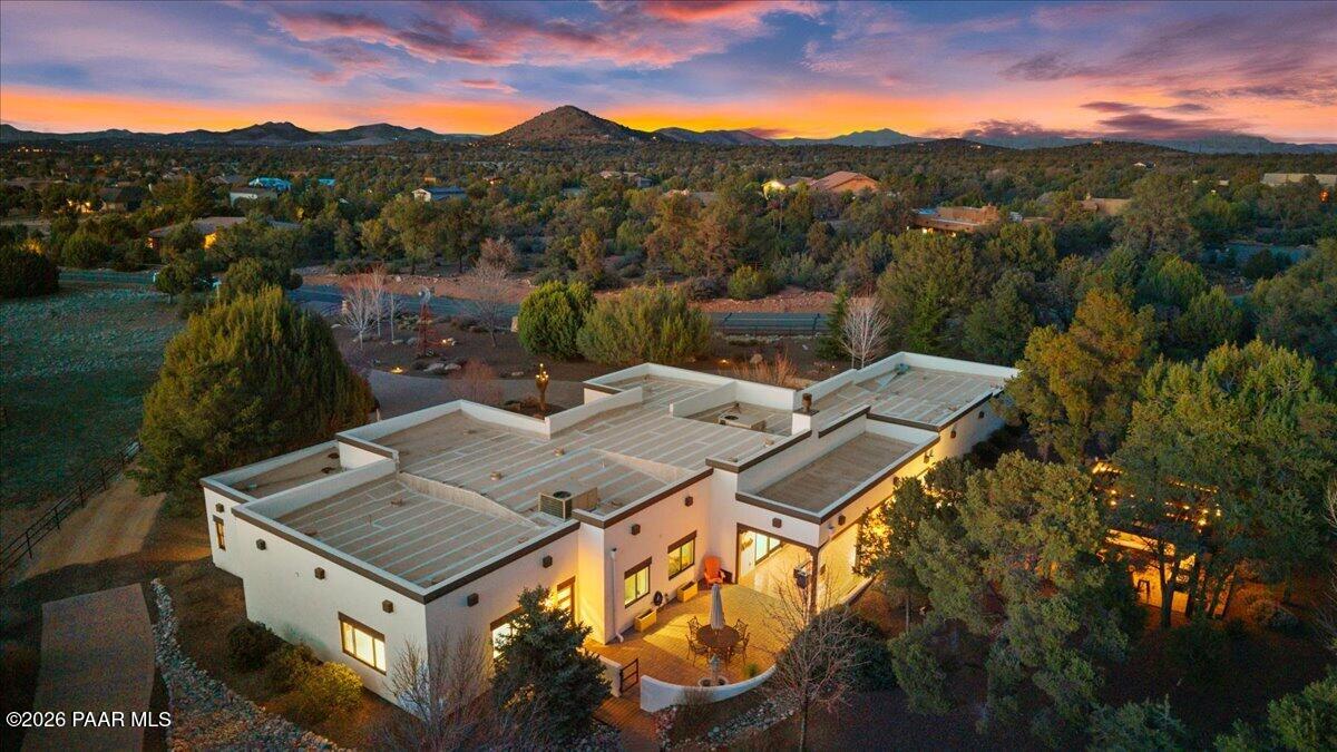 5175 West Almosta Ranch Road Prescott, AZ 86305 - Photo 65 of 72 65-Aerial View Back Twilight