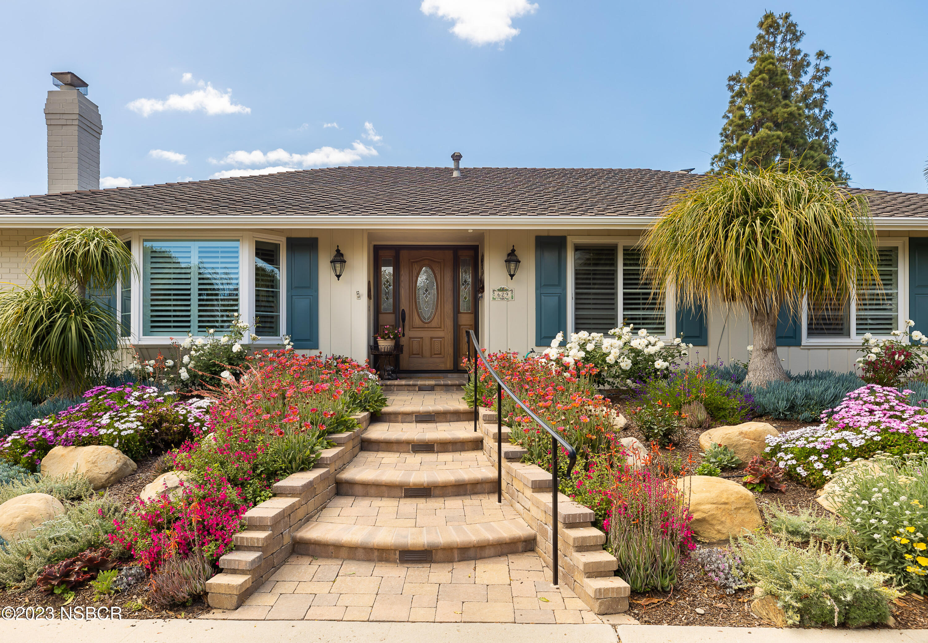 a front view of a house